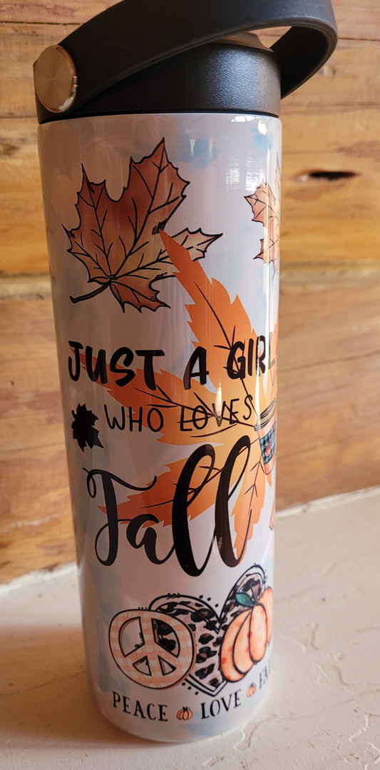 Fall Gnome Girl 20oz Water Bottle