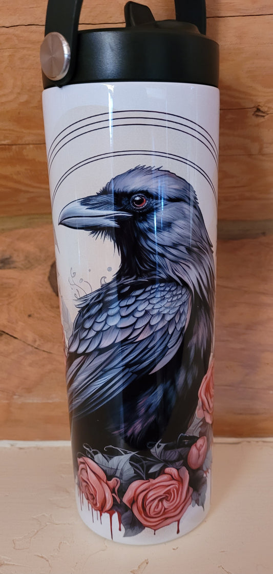 Raven in Roses 20oz Water Bottle